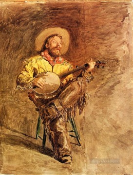 portrait portraits Painting - Cowboy Singing Realism portraits Thomas Eakins